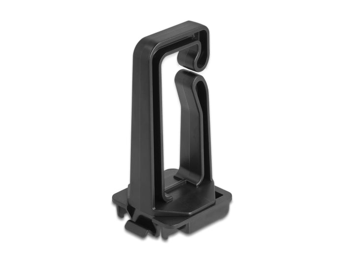 Delock Kabelbügel 70 x 24 mm mit Montageplatte zur Hutschienenbefestigung schwarz