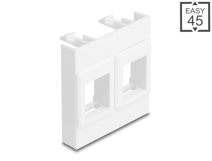 Delock Easy 45 Modul mit zwei Keystone Halterungen 45 x 45 mm, weiß / weiß