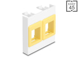 Delock Easy 45 Modul mit zwei Keystone Halterungen 45 x 45 mm, weiß / gelb