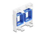 Delock Easy 45 Modul mit zwei Keystone Halterungen 45 x 45 mm, weiß / blau