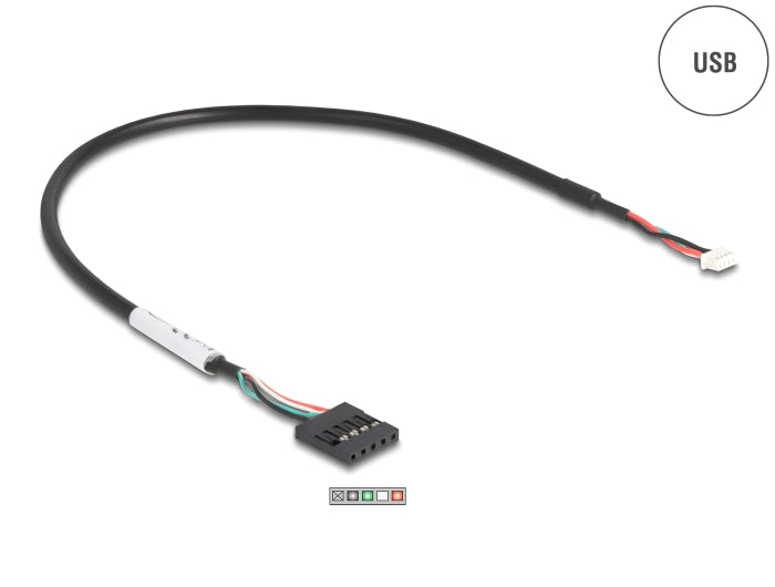 Delock USB auf RS-232 Konverter FTDI FT231XS USB 2.0 Pfostenstecker zu D-Sub 9 Stecker mit Standard Blende und Kabel 30 cm