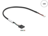 Delock USB auf RS-232 Konverter FTDI FT231XS USB 2.0 Pfostenstecker zu D-Sub 9 Stecker mit Standard Blende und Kabel 30 cm