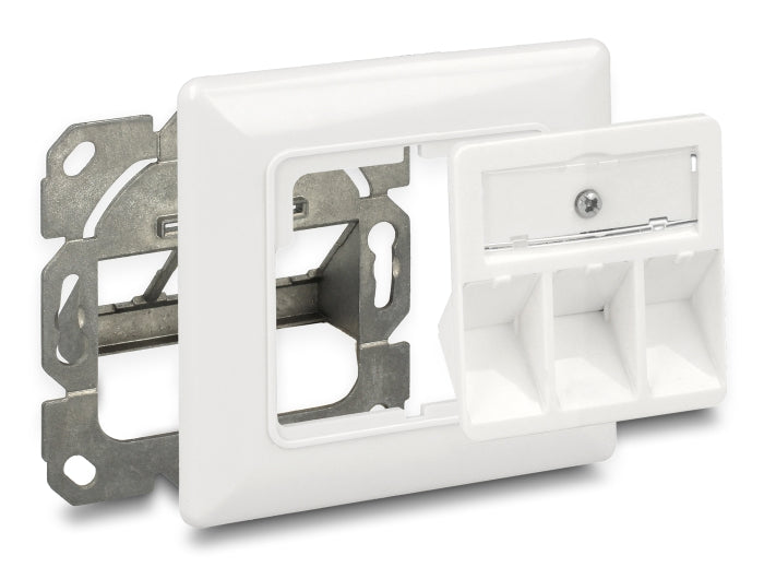 Delock Keystone Anschlussdose 3 Port kompakt