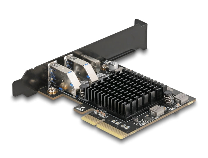 Delock PCI Express x4 Karte zu 1 x USB Type-C™20 Gbps + 2 x Typ-A 10 Gbps - Low Profile Formfaktor