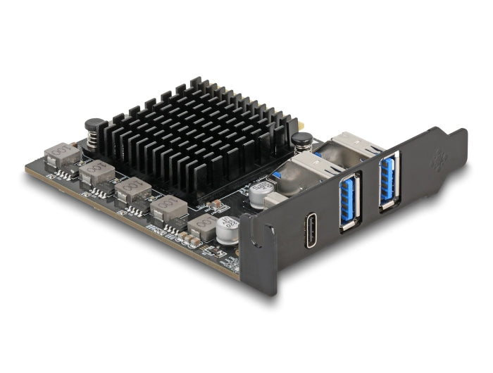 Delock PCI Express x4 Karte zu 1 x USB Type-C™20 Gbps + 2 x Typ-A 10 Gbps - Low Profile Formfaktor