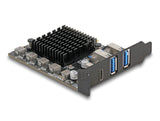Delock PCI Express x4 Karte zu 1 x USB Type-C™20 Gbps + 2 x Typ-A 10 Gbps - Low Profile Formfaktor