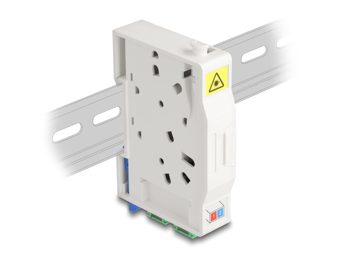 Delock LWL Anschlussdose für Hutschiene mit Spleißhalter und 2 x SC Simplex Kupplung