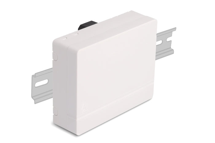 Delock LWL Anschlussdose für Hutschiene 4 x SC Simplex oder LC Duplex weiß