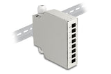 Delock LWL Verteilerbox für Hutschiene 8 Port grau