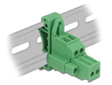 Delock Terminalblock Set für Hutschienen 2 Pin mit Schraubverriegelung