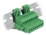 Delock Terminalblock Set für Hutschienen 8 Pin mit Schraubverriegelung