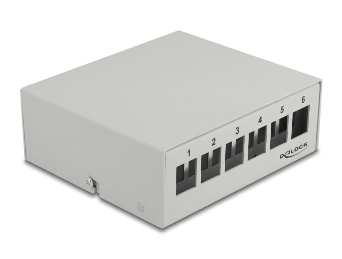 Delock Keystone Patchpanel 6 Port grau