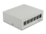 Delock Keystone Patchpanel 6 Port grau