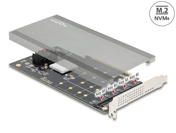 Delock PCI Express x16 Karte zu 4 x intern NVMe M.2 Key M