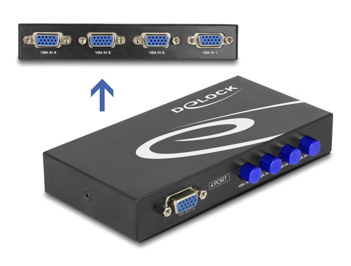 Delock Umschalter VGA 4 Port manuell bidirektional