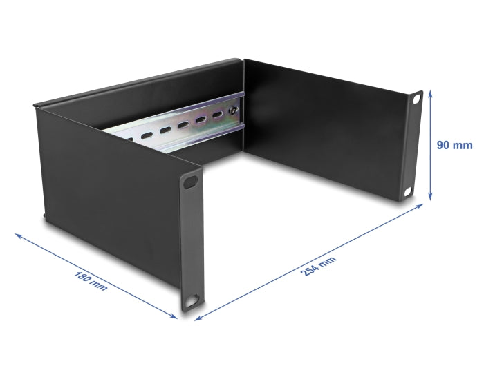 Delock 10″ Hutschienenpanel 2 HE schwarz