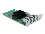 Delock PCI Express x4 Karte zu 4 x extern USB 5 Gbps Quad Channel - Low Profile Formfaktor