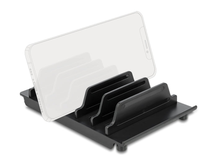 Delock Geräteständer für 6 Tablets oder Smartphones schwarz