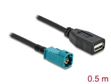 Delock Kabel HSD Z Stecker zu USB 2.0 Typ-A Buchse 0,5 m
