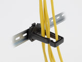 Delock Kabelbügel 70 x 24 mm mit Montageplatte zur Hutschienenbefestigung schwarz