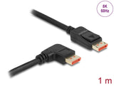 Delock DisplayPort Kabel Stecker gerade zu Stecker 90° rechts gewinkelt 8K 60 Hz 1 m