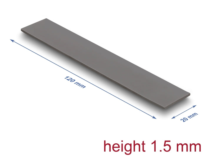 Delock Wärmeleitpad 120 x 20 x 1,5 mm für M.2 Module 3,2 W/mK - Low Oil Bleeding