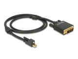 Delock Kabel mini DisplayPort 1.2 Stecker mit Schraube > DVI Stecker 4K Aktiv schwarz 1 m