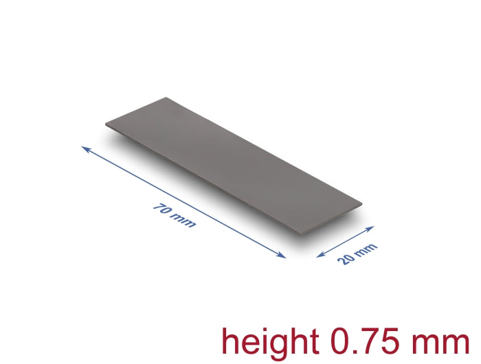 Delock Wärmeleitpad 70 x 20 x 0,75 mm für M.2 Module 3,2 W/mK - Low Oil Bleeding