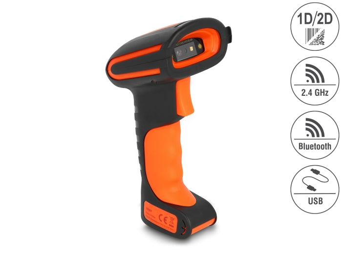 Delock Industrie Barcode Scanner 1D und 2D für 2,4 GHz, Bluetooth oder USB