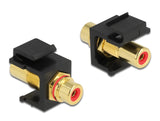 Delock Keystone Modul Cinch Buchse > Cinch Buchse vergoldet rot / schwarz