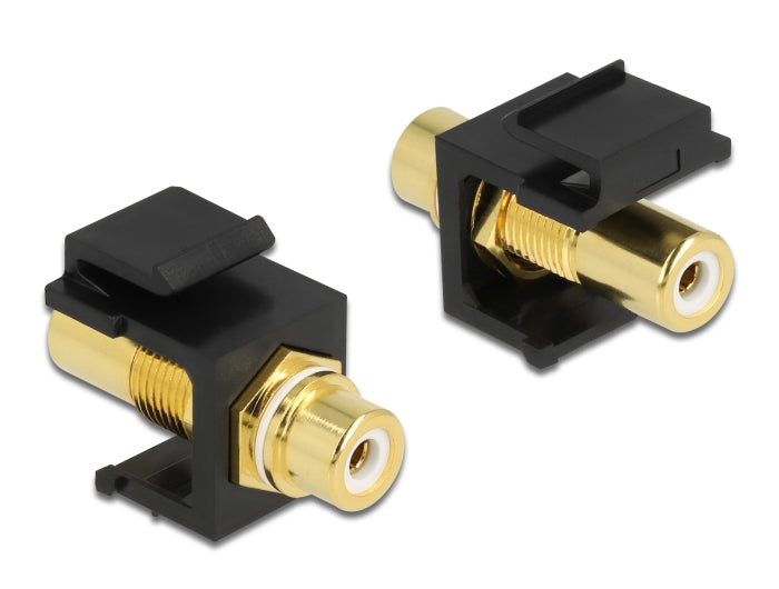 Delock Keystone Modul Cinch Buchse > Cinch Buchse vergoldet weiß / schwarz