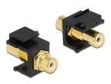 Delock Keystone Modul Cinch Buchse > Cinch Buchse vergoldet weiß / schwarz