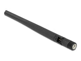 Delock WLAN 802.11 ac/ax/a/b/g/n Antenne RP-SMA Stecker 5 dBi 20 cm omnidirektional mit Kippgelenk flexibel und gummierter Oberfläche schwarz