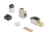 Delock RJ45 Stecker feldkonfektionierbar Cat.8.1 Metall gewinkelt