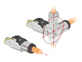 Delock RJ45 Stecker feldkonfektionierbar Cat.8.1 Metall gewinkelt