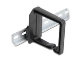 Delock Kabelbügel 70 x 70 mm mit Montageplatte zur Hutschienenbefestigung schwarz