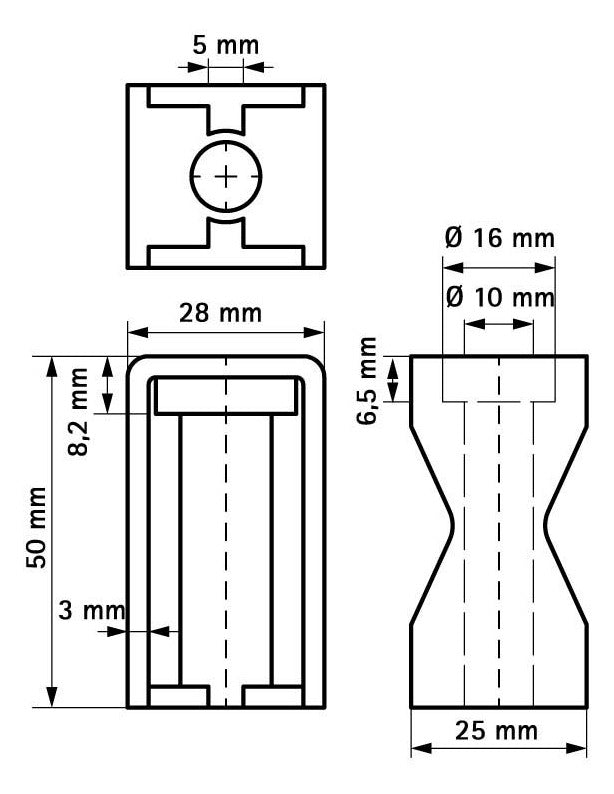 Walraven Kabelhalterung Twistfix PA 14-48 schwarz - für Schiene 35x18 | 6584203