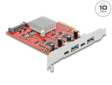 Delock PCI Express x4 Karte zu SuperSpeed USB 10 Gbps mit 2 x USB Typ-A und 2 x USB Type-C™ - Dual Channel