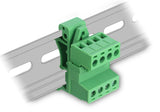 Delock Terminalblock Set für Hutschienen 4 Pin mit Rastermaß 5,08 mm gewinkelt