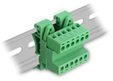 Delock Terminalblock Set für Hutschienen 6 Pin mit Rastermaß 5,08 mm gewinkelt