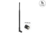 Delock WiFi 2,4 GHz Antenne RP-SMA Stecker 7 dBi omnidirektional mit Kippgelenk schwarz