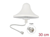 Delock 4G WiFi 2,4 GHz Antenne N Buchse 3 dBi 30 cm RG-58 omnidirektional Deckenmontage weiß