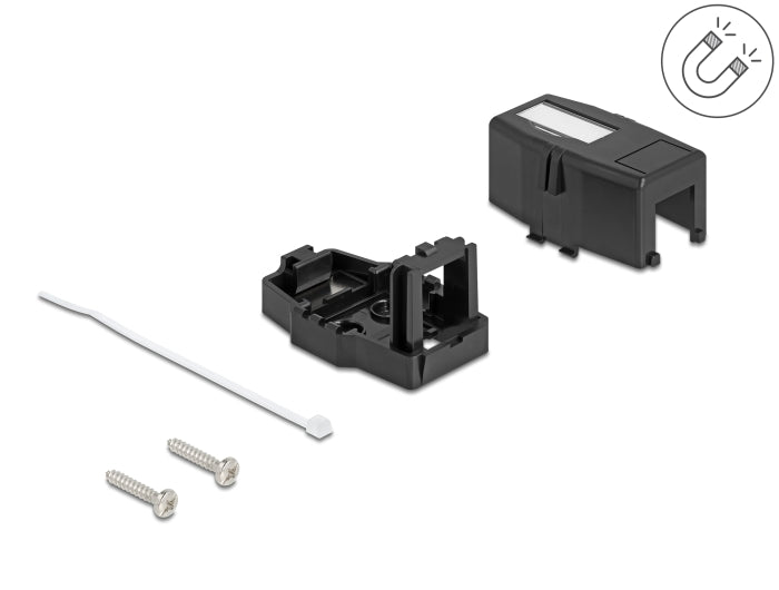 Delock Keystone Leergehäuse 1 Port mit magnetischer Unterseite, schwarz