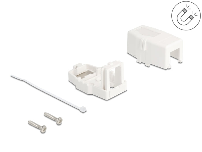 Delock Keystone Leergehäuse 1 Port mit magnetischer Unterseite, weiß