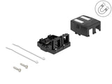 Delock Keystone Leergehäuse 2 Port mit magnetischer Unterseite, schwarz