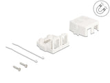 Delock Keystone Leergehäuse 2 Port mit magnetischer Unterseite, weiß