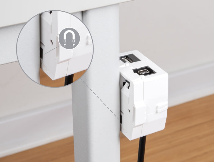 Delock Keystone Leergehäuse 2 Port mit magnetischer Unterseite, weiß