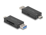 Delock Card Reader USB 5 Gbps USB Type-C™ / Typ-A für SD und Micro SD Speicherkarten schwarz