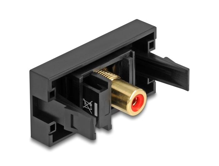 Delock Easy 45 Modul Cinch Buchse zu Cinch Buchse vergoldet rot / schwarz
