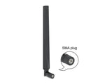 Delock LTE Antenne SMA Stecker 1,9 - 2,3 dBi omnidirektional mit Kippgelenk schwarz